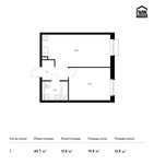 Планировка 1-комнатной квартиры, 40,7 м2