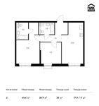 Планировка 2-комнатной квартиры, 64,6 м2