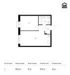 Планировка 1-комнатной квартиры, 39,6 м2