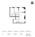 Планировка 4-комнатной квартиры, 101,1 м2