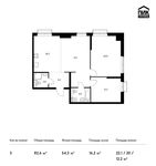 Планировка 3-комнатной квартиры, 82,6 м2