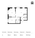 Планировка 2-комнатной квартиры, 74,3 м2