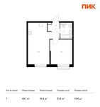 Планировка 1-комнатной квартиры, 43,1 м2