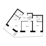 Планировка 3-комнатной квартиры, 69,31 м2