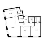 Планировка 2-комнатной квартиры, 71,24 м2