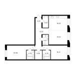 Планировка 3-комнатной квартиры, 115,81 м2