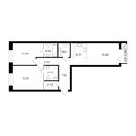 Планировка 3-комнатной квартиры, 80,76 м2