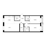 Планировка 3-комнатной квартиры, 105,28 м2