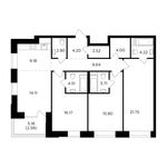 Планировка 4-комнатной квартиры, 114,29 м2