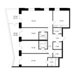 Планировка 4-комнатной квартиры, 151,93 м2