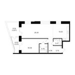Планировка 2-комнатной квартиры, 85,7 м2