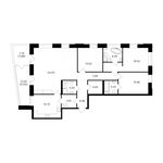 Планировка 4-комнатной квартиры, 158,77 м2