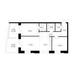 Планировка 3-комнатной квартиры, 91,03 м2