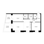 Планировка 3-комнатной квартиры, 90,45 м2