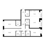 Планировка 4-комнатной квартиры, 137,57 м2