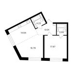 Планировка 2-комнатной квартиры, 64,35 м2
