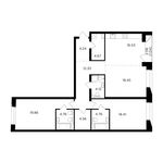 Планировка 3-комнатной квартиры, 113,73 м2