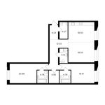 Планировка 3-комнатной квартиры, 115,81 м2