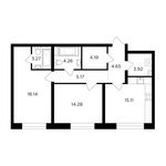 Планировка 2-комнатной квартиры, 73 м2