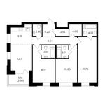 Планировка 4-комнатной квартиры, 114,29 м2