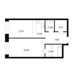Планировка 2-комнатной квартиры, 59,69 м2