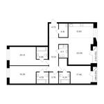 Планировка 4-комнатной квартиры, 137,63 м2