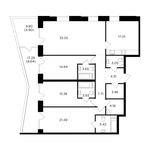 Планировка 4-комнатной квартиры, 151,02 м2