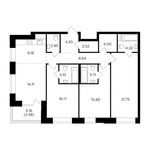 Планировка 4-комнатной квартиры, 114,29 м2