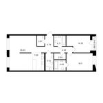 Планировка 3-комнатной квартиры, 108,99 м2