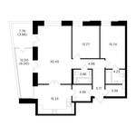 Планировка 3-комнатной квартиры, 111,72 м2