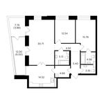 Планировка 3-комнатной квартиры, 111,53 м2