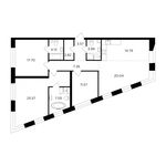 Планировка 4-комнатной квартиры, 118,49 м2