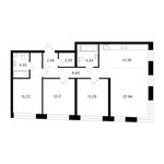 Планировка 4-комнатной квартиры, 99,61 м2