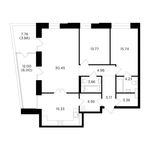 Планировка 3-комнатной квартиры, 111,72 м2