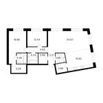 Планировка 3-комнатной квартиры, 119,66 м2