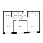 Планировка 3-комнатной квартиры, 78,17 м2