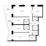 Планировка 4-комнатной квартиры, 151,59 м2