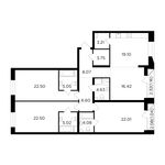 Планировка 4-комнатной квартиры, 145,14 м2