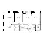 Планировка 4-комнатной квартиры, 109,27 м2