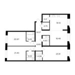 Планировка 4-комнатной квартиры, 144,27 м2