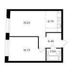 Планировка 2-комнатной квартиры, 52,84 м2