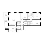 Планировка 4-комнатной квартиры, 158,78 м2