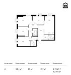 Планировка 4-комнатной квартиры, 108,1 м2