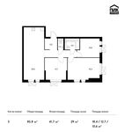 Планировка 3-комнатной квартиры, 85,8 м2