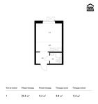 Планировка квартиры студии, 23,3 м2
