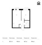 Планировка 1-комнатной квартиры, 35,7 м2