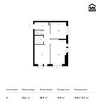 Планировка 2-комнатной квартиры, 52,2 м2