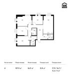 Планировка 4-комнатной квартиры, 107,9 м2