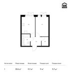 Планировка 1-комнатной квартиры, 33,6 м2