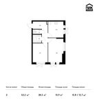 Планировка 2-комнатной квартиры, 52,2 м2